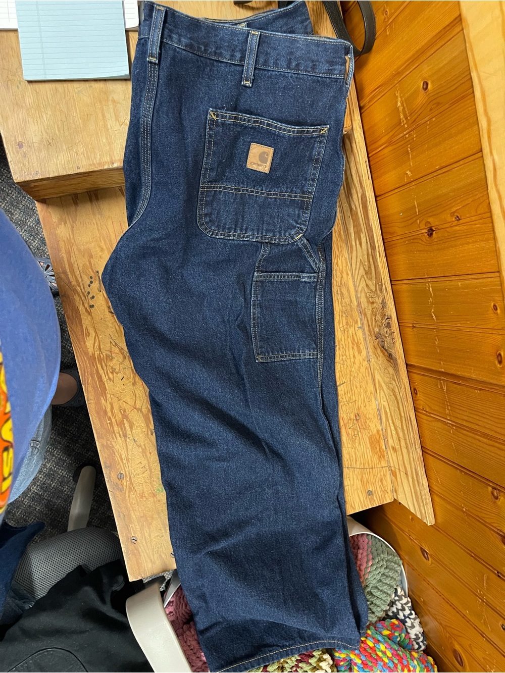 Carhartt Men's Dark Blue Denim carpenter Work Jeans